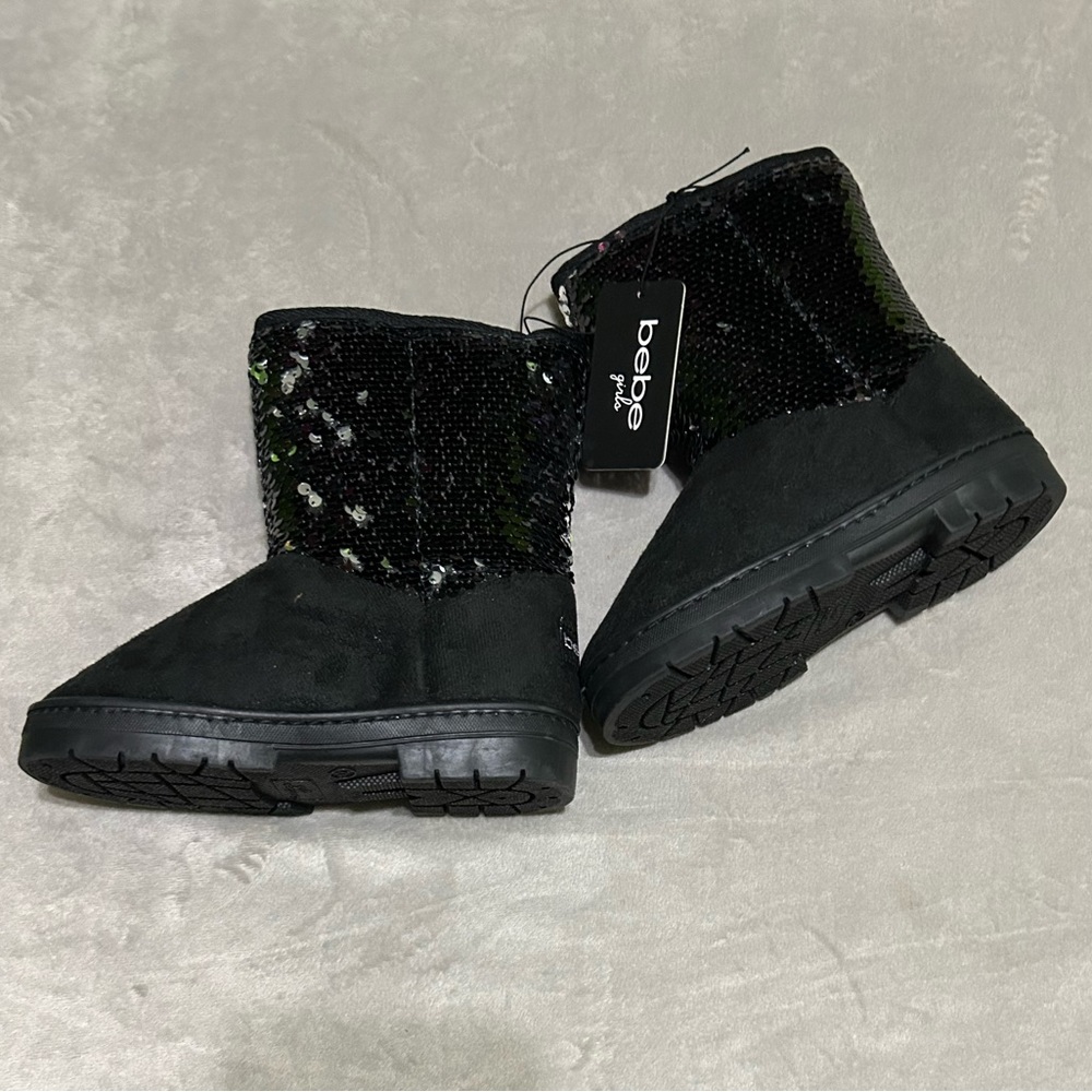 Bebe microsuede sequin boots